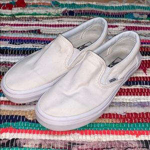 All White Slip On Vans